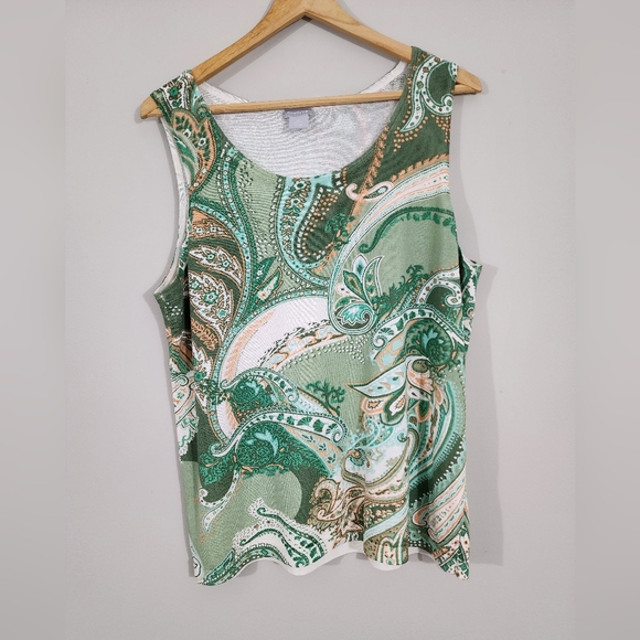 ❌SOLD❌Chicos two-Piece Paisley Set- Everyday Cardigan and Sweater Tank - Picture 6 of 7